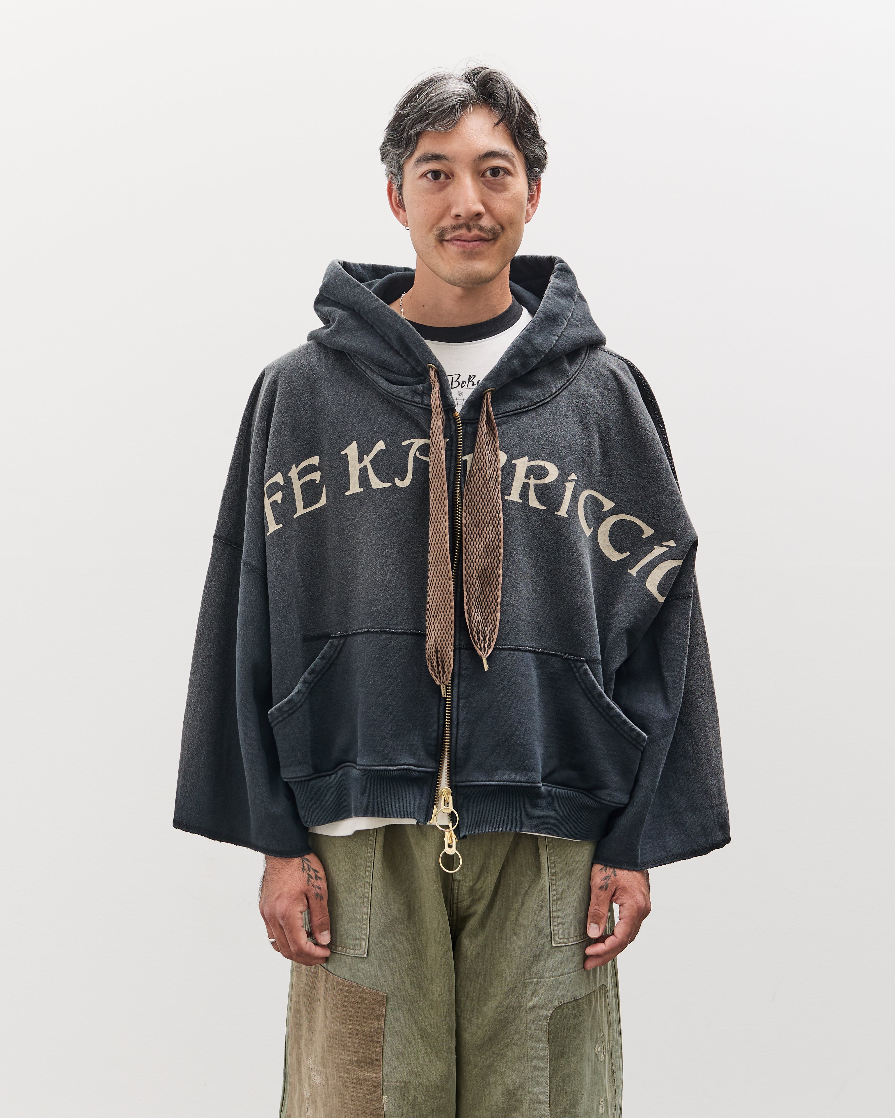 Kapital SWT Knit DEVIL Hoodie Blouson (LIFE KAPRICCIO), Black