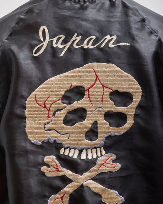 Kapital Sheer Pearl Souvenir Jacket, Black Rain Skull