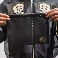 Kapital Sheer Pearl Souvenir Jacket, Black Rain Skull