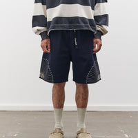 Kapital 10oz Denim EASY Short Pants, Furoshiki Embroidery IDG