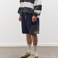 Kapital 10oz Denim EASY Short Pants, Furoshiki Embroidery IDG