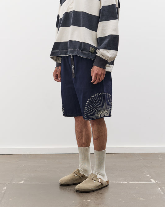 Kapital 10oz Denim EASY Short Pants, Furoshiki Embroidery IDG