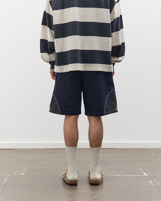 Kapital 10oz Denim EASY Short Pants, Furoshiki Embroidery IDG