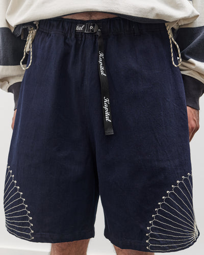 Kapital 10oz Denim EASY Short Pants, Furoshiki Embroidery IDG