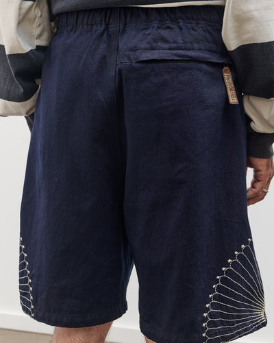 Kapital 10oz Denim EASY Short Pants, Furoshiki Embroidery IDG