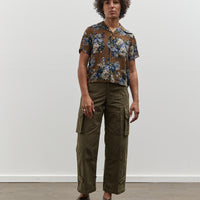 Kapital Silk Rayon Aloha Shirt, Brown/Khaki Maria Wrangle