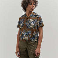 Kapital Silk Rayon Aloha Shirt, Brown/Khaki Maria Wrangle
