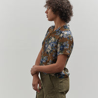 Kapital Silk Rayon Aloha Shirt, Brown/Khaki Maria Wrangle