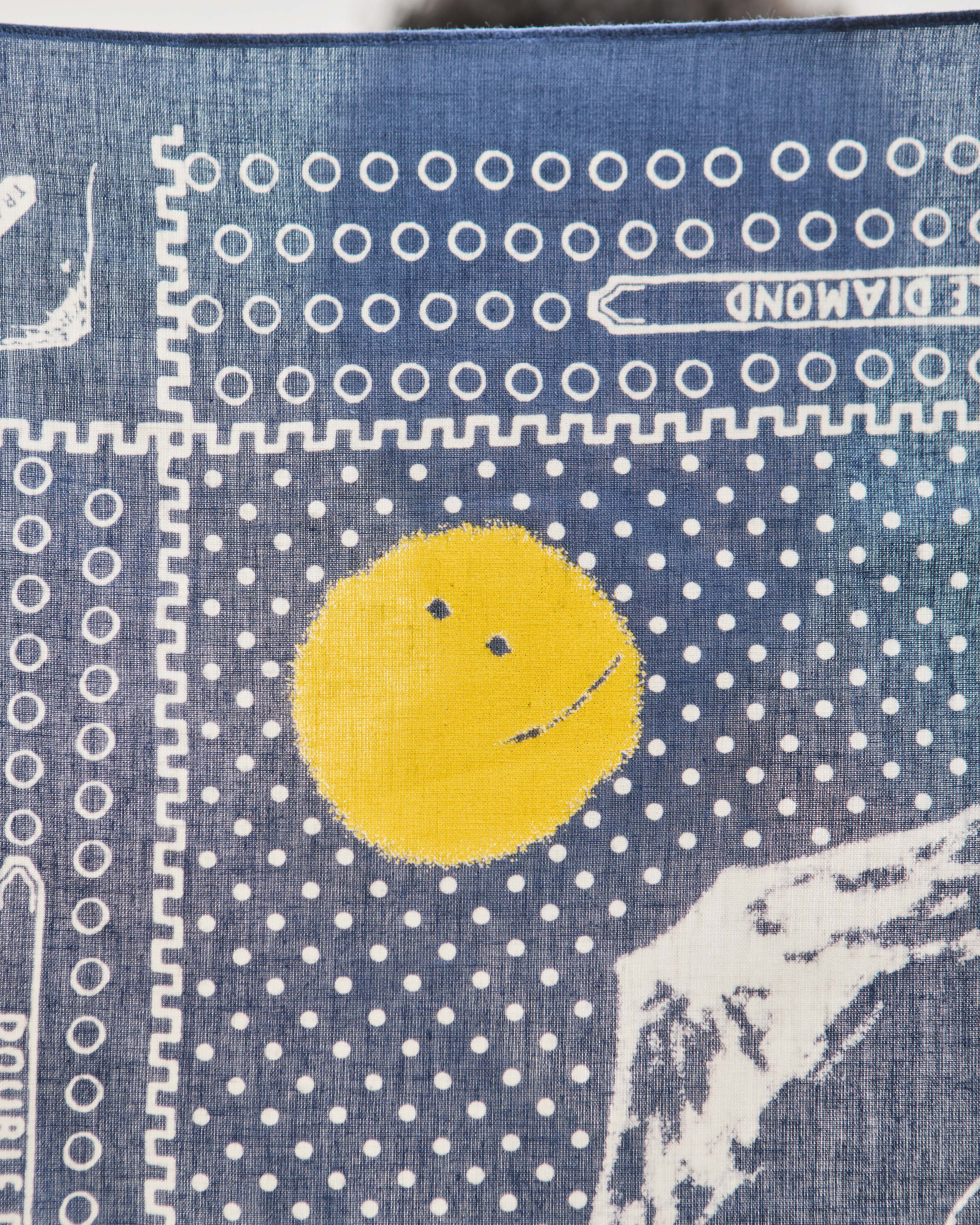 Kapitalバンダナスマイル （鏡富士 PROFILE RAINBOWY) Kapital Fuji Smile Bandana, Navy – Glasswing