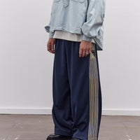 Kapital Smooth Jersey Baggy Track Pants Unisex (BannerStripe), Navy