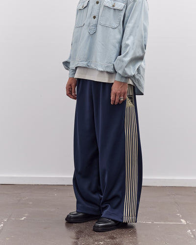 Kapital Smooth Jersey Baggy Track Pants Unisex (BannerStripe), Navy