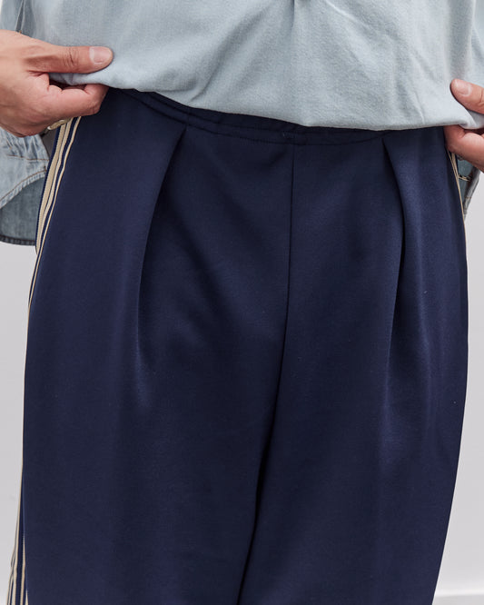 Kapital Smooth Jersey Baggy Track Pants Unisex (BannerStripe), Navy
