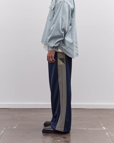Kapital Smooth Jersey Baggy Track Pants Unisex (BannerStripe), Navy