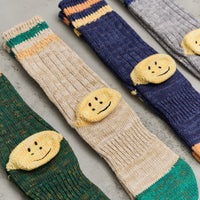 Kapital 60 Yarns Grandrelle Ivy Smiley Socks, Navy