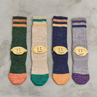 Kapital 60 Yarns Grandrelle Ivy Smiley Socks, Navy