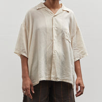 Kapital Soft Linen Open Collar Big Shirt, Ecru