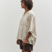 Kapital Soft Linen Open Collar Big Shirt, Ecru