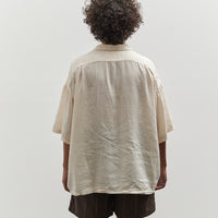 Kapital Soft Linen Open Collar Big Shirt, Ecru