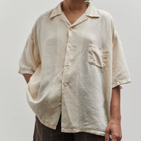 Kapital Soft Linen Open Collar Big Shirt, Ecru