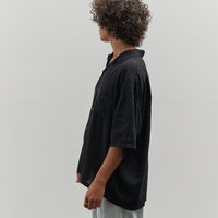 Kapital Soft Linen Open Collar Big Shirt, Black