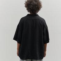 Kapital Soft Linen Open Collar Big Shirt, Black