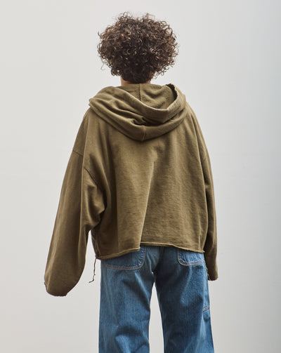 Kapital Sweat Knit Namazu Hoodie, Khaki Feather Cord