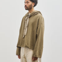 Kapital Unisex Sweat Knit Namazu Hoodie, Khaki Feather Cord