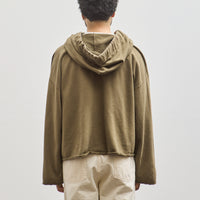 Kapital Unisex Sweat Knit Namazu Hoodie, Khaki Feather Cord