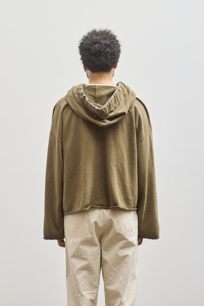 Kapital Unisex Sweat Knit Namazu Hoodie, Khaki Feather Cord