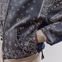 Kapital Swt Knit Bandana Bivouac Hooded Blouson, Black
