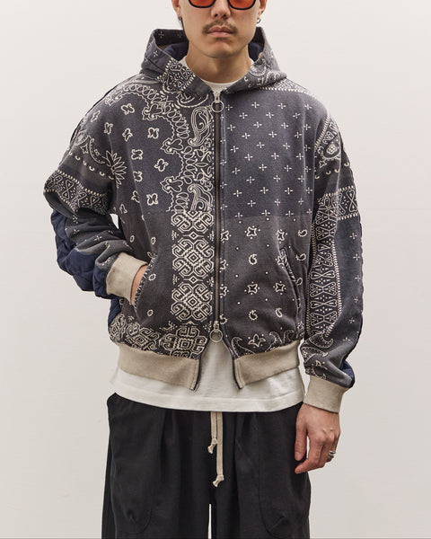 Kapital Swt Knit Bandana Bivouac Hooded Blouson, Black – Glasswing