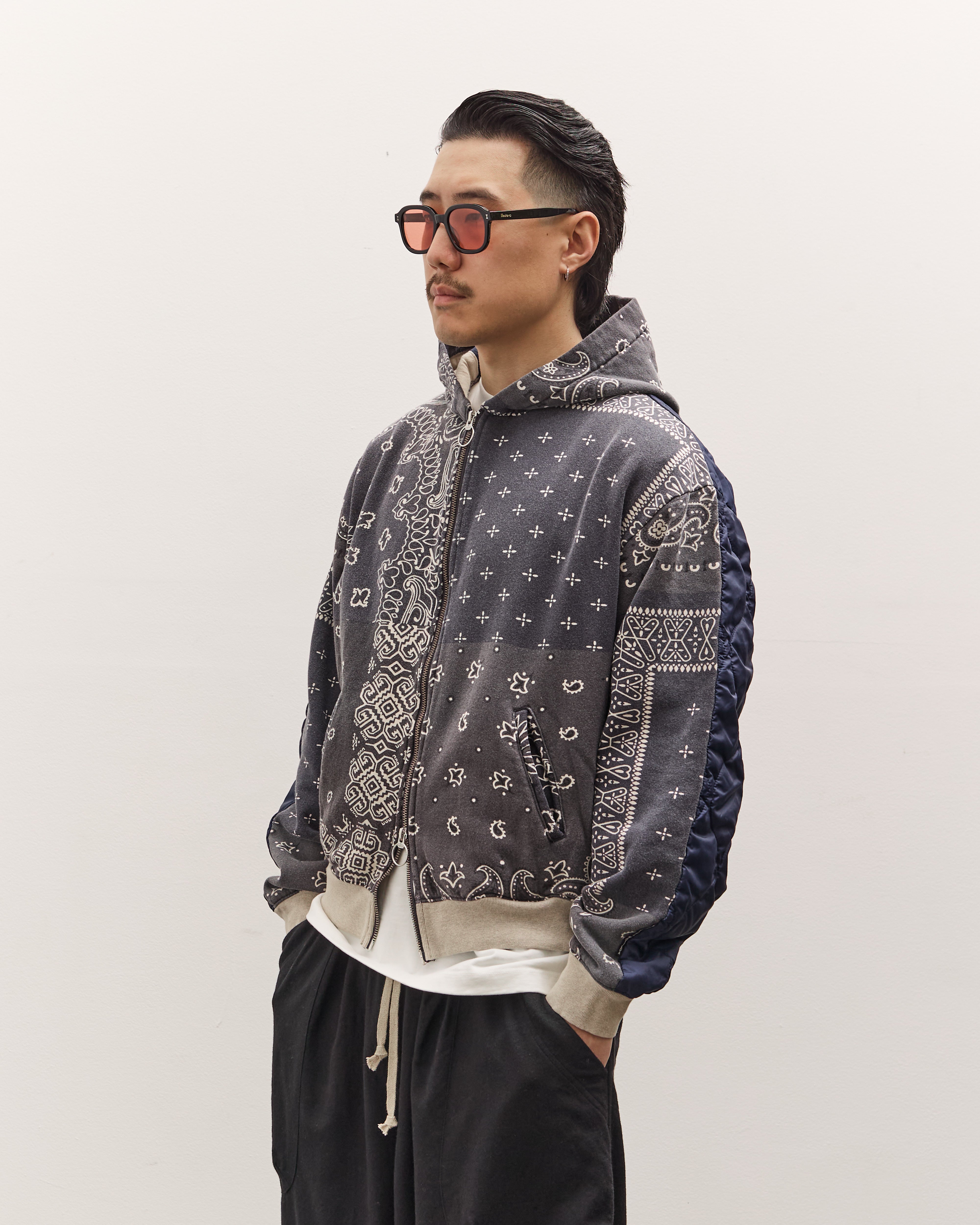 Kapital Swt Knit Bandana Bivouac Hooded Blouson, Black – Glasswing
