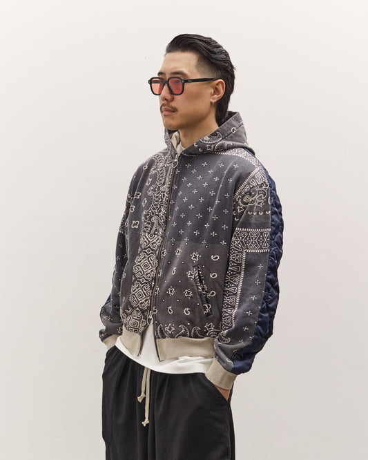 Kapital Swt Knit Bandana Bivouac Hooded Blouson, Black