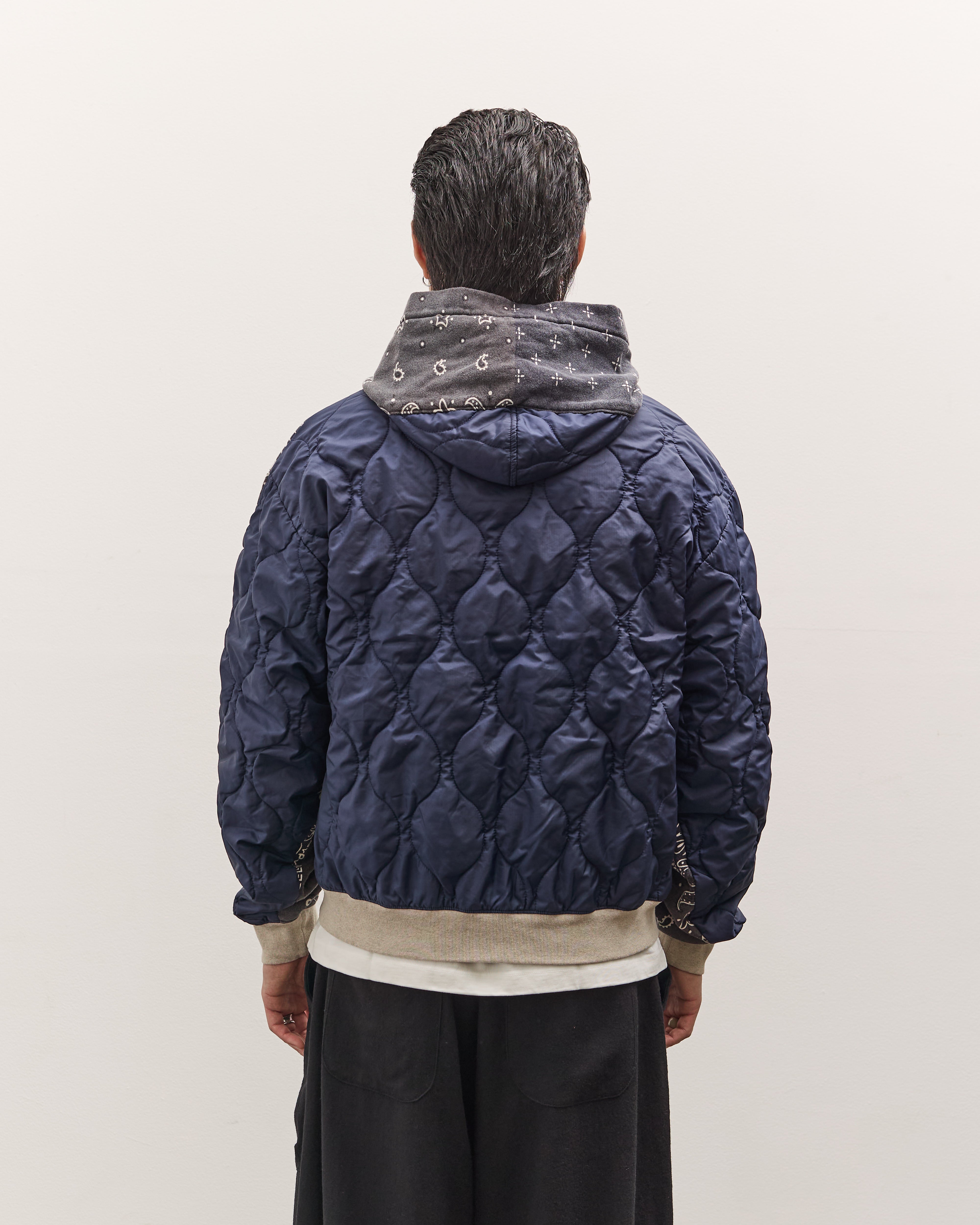 Kapital Swt Knit Bandana Bivouac Hooded Blouson Unisex, Black