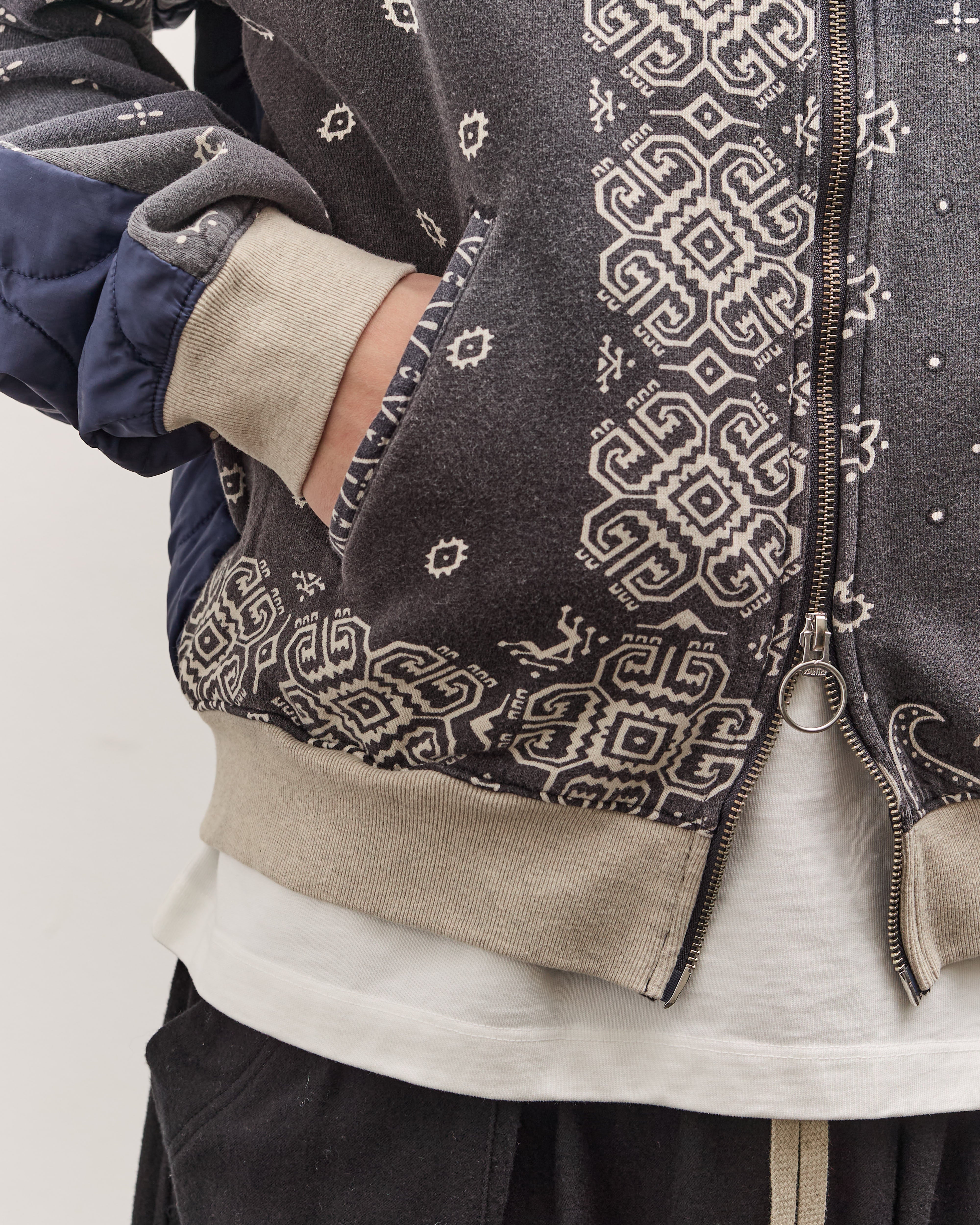 Kapital Swt Knit Bandana Bivouac Hooded Blouson Unisex, Black