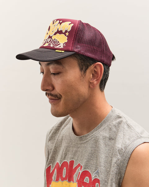 Kapital TH.D.D. Track Cap, Burgundy x BLK – Glasswing