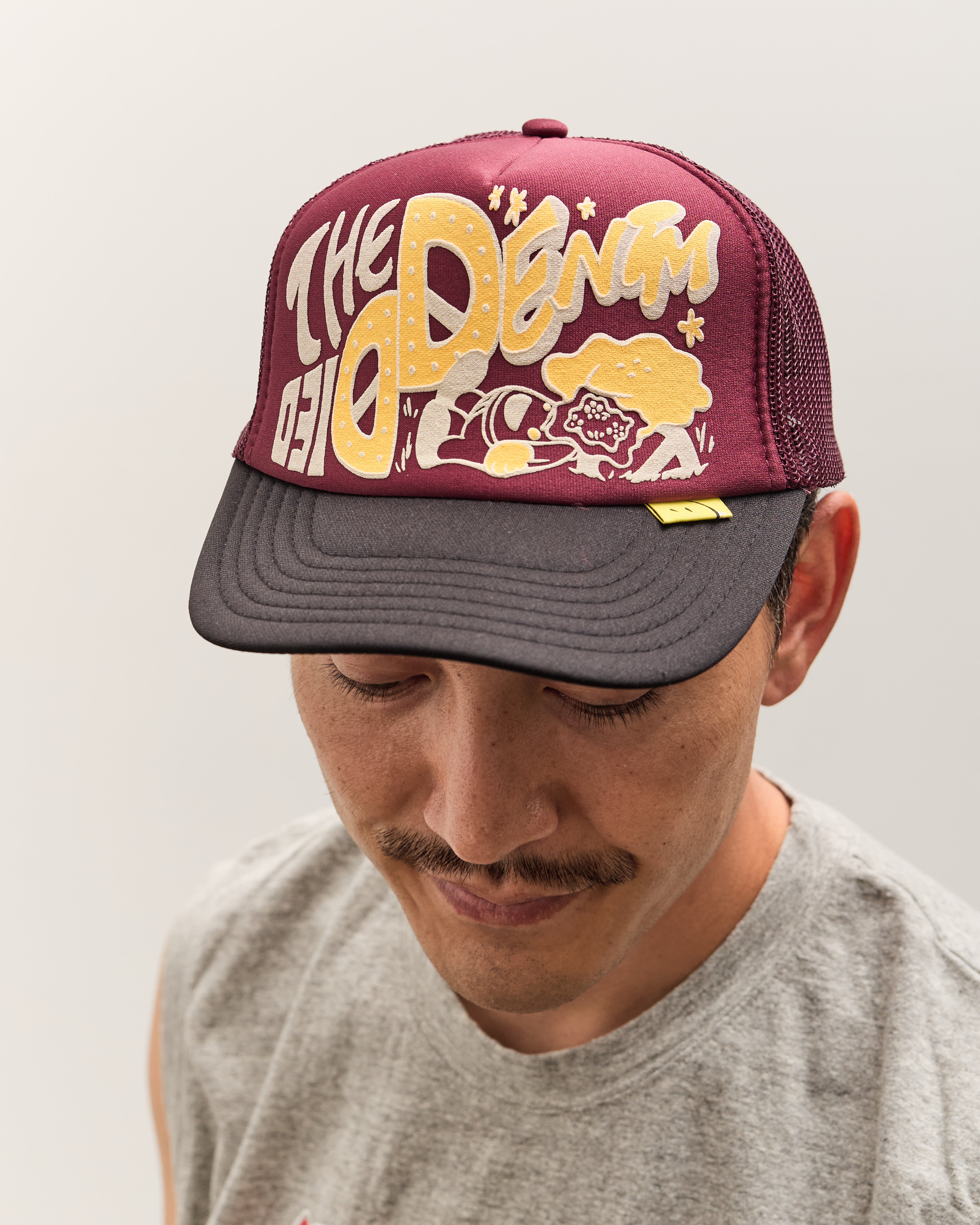 Kapital TH.D.D. Track Cap, Burgundy x BLK – Glasswing