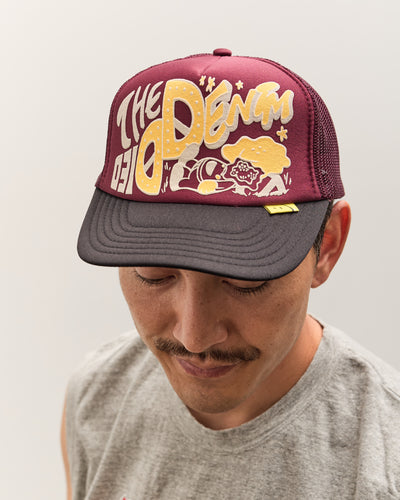 Kapital TH.D.D. Track Cap, Burgundy x BLK