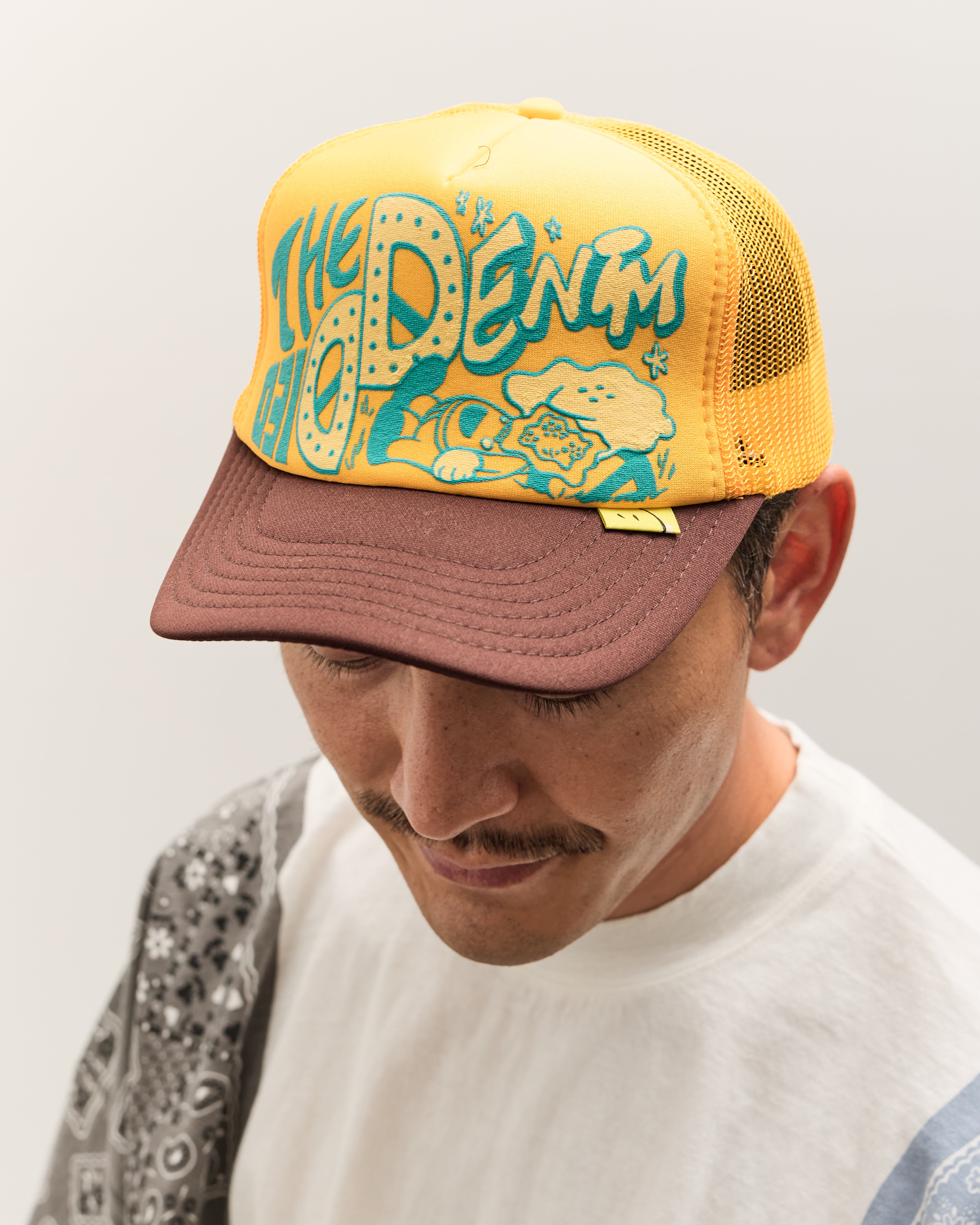Kapital TH.D.D. Track Cap, GOLD x BROWN – Glasswing