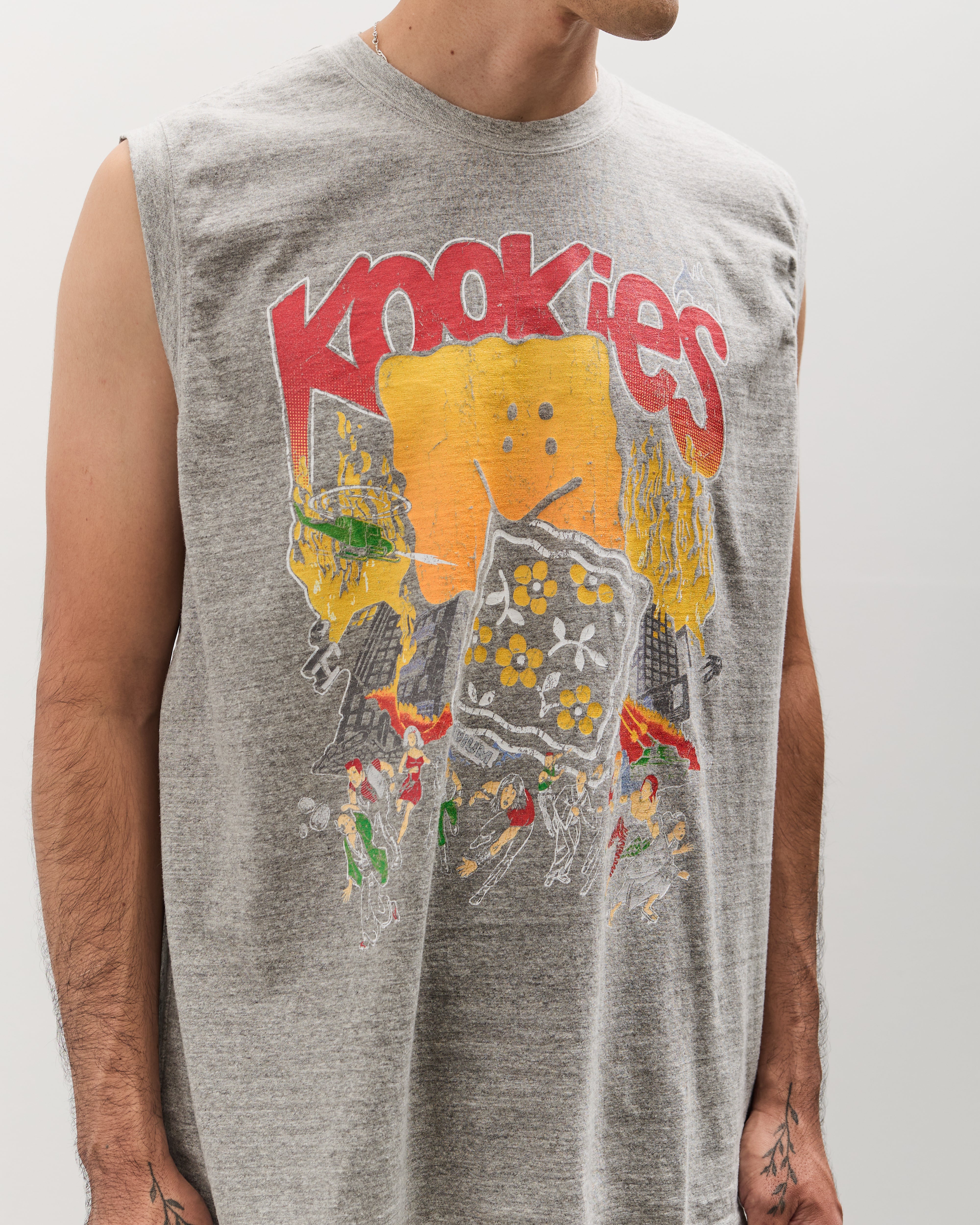 KAPITAL 天竺 クルーT BUSTER PECKISH BOWYpt XL Kapital Unisex TOP Jersey Non-Sleeve BIG-T (BUSTER PECKISH BOWY