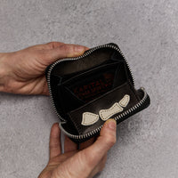 Kapital Thumbs Up Bone Hand Zip Mini Wallet, Black