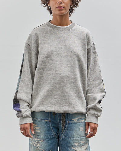 Kapital Top Fleece x American Quilt 2Tone Big Sweatshirt, Grey