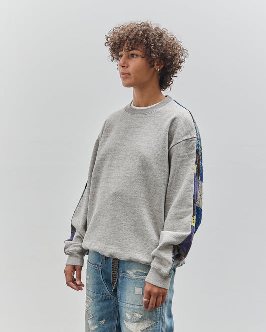 Kapital Top Fleece x American Quilt 2Tone Big Sweatshirt, Grey