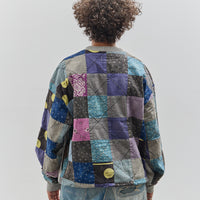 Kapital Top Fleece x American Quilt 2Tone Big Sweatshirt, Grey