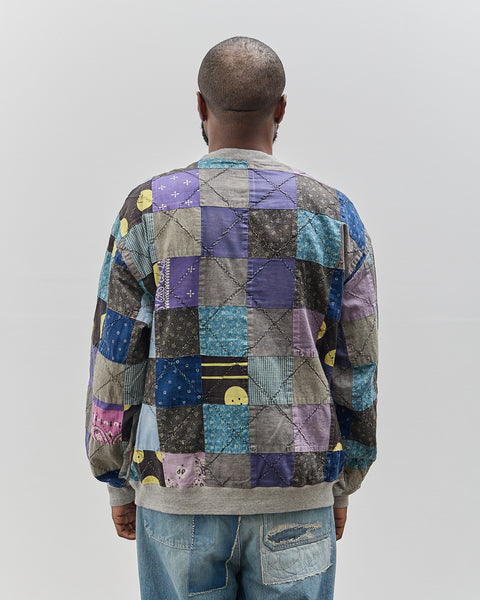 【BAON】[unisex] Cocotie Check Fleece Collar Over Sweatshirt Cozy Fleece Oversized Mock Neck Sweatshirt - Yitty