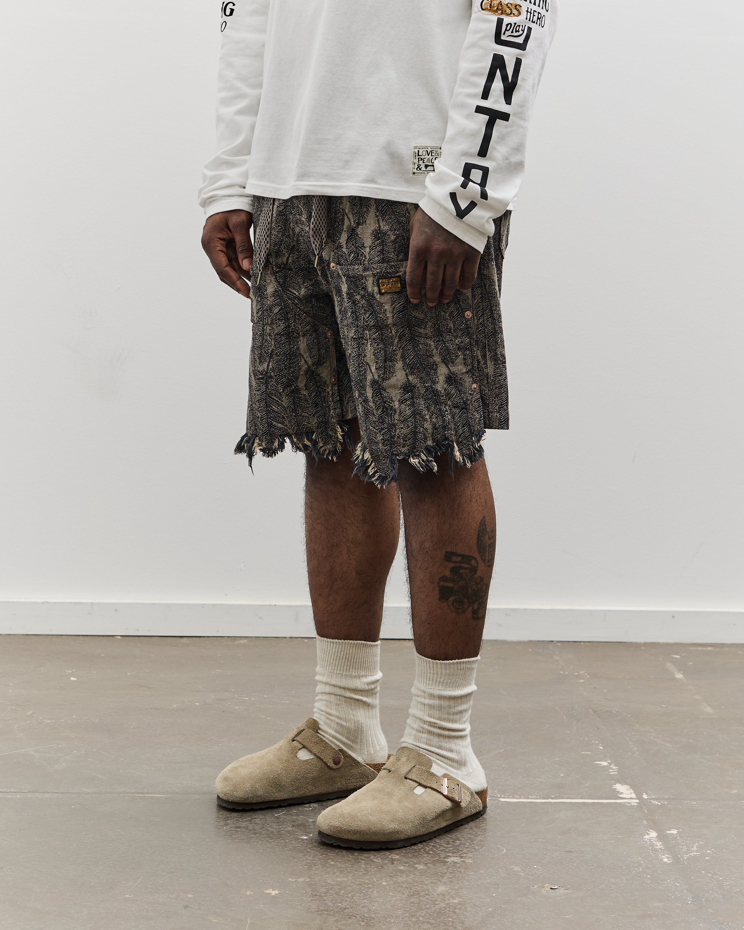 Kapital 12 oz. Magpie Denim W Knee 短パン 12OZ MAGPIE DENIM W-KNEE EASY SHORTS – Bodega