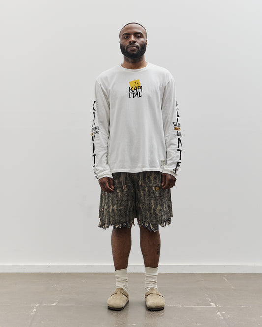 Kapital Unisex 20/-Jersey Crew Long Sleeve T (PECKISH KAP), Yellow