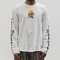 Kapital Unisex 20/-Jersey Crew Long Sleeve T (PECKISH KAP), Yellow