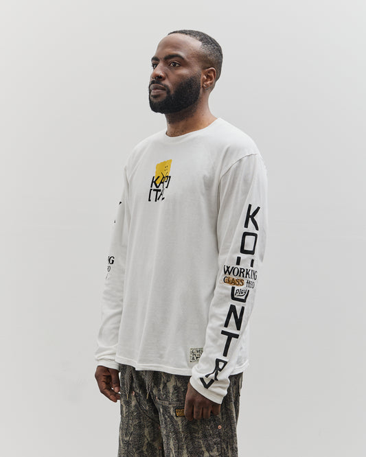 Kapital Unisex 20/-Jersey Crew Long Sleeve T (PECKISH KAP), Yellow