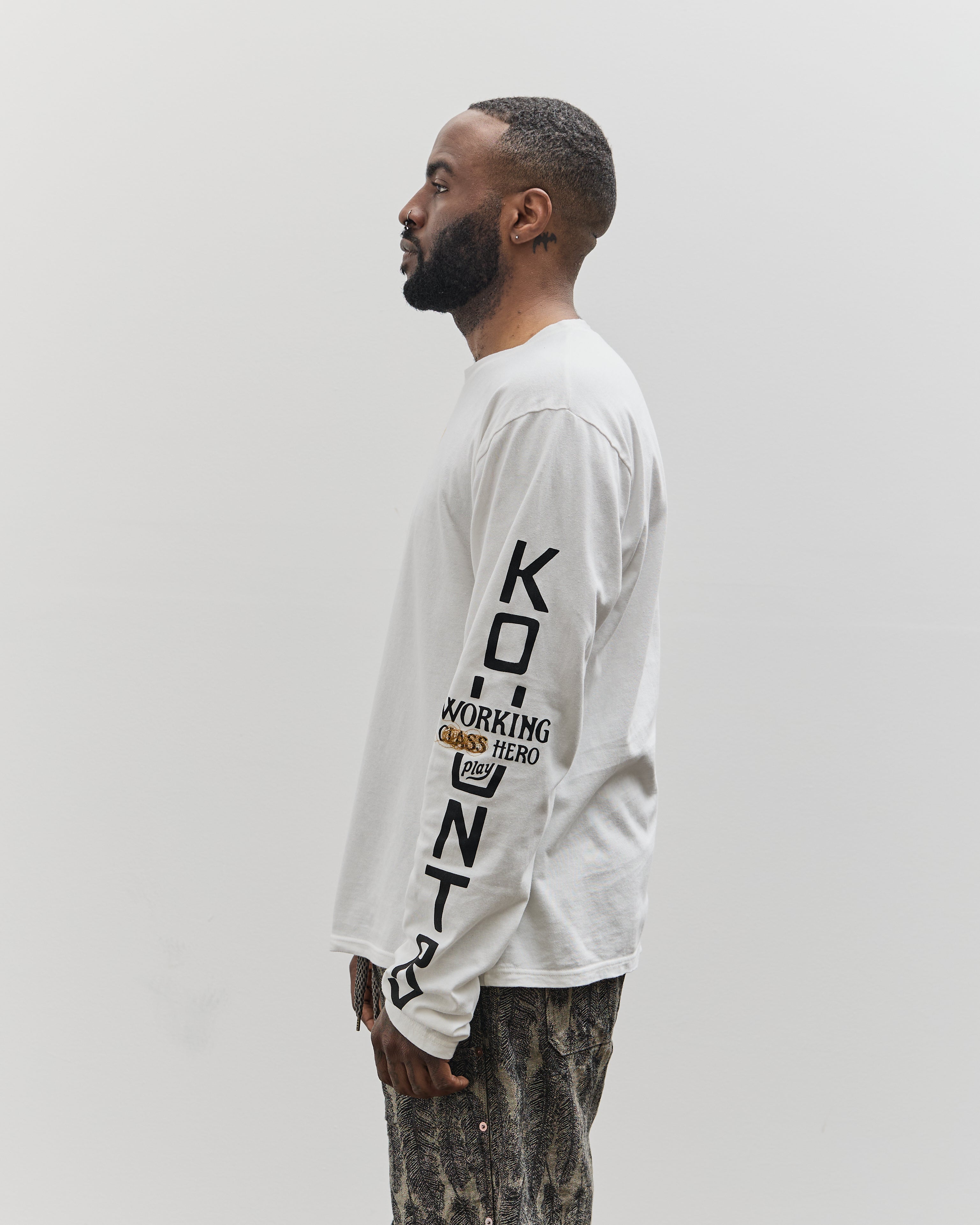 Kapital Unisex 20/-Jersey Crew Long Sleeve T (PECKISH KAP), Yellow